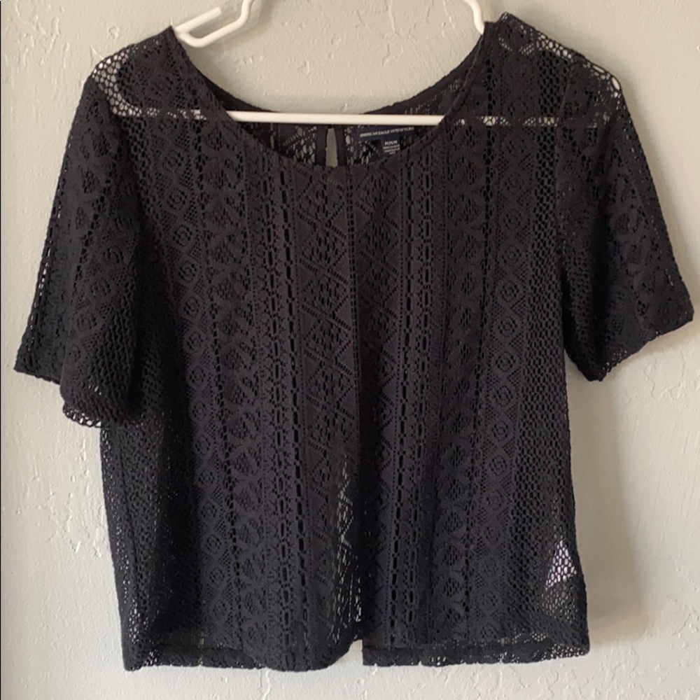 Blue woven top